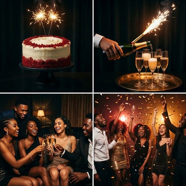 Celebration Cake Service with a Bottle of Prosecco