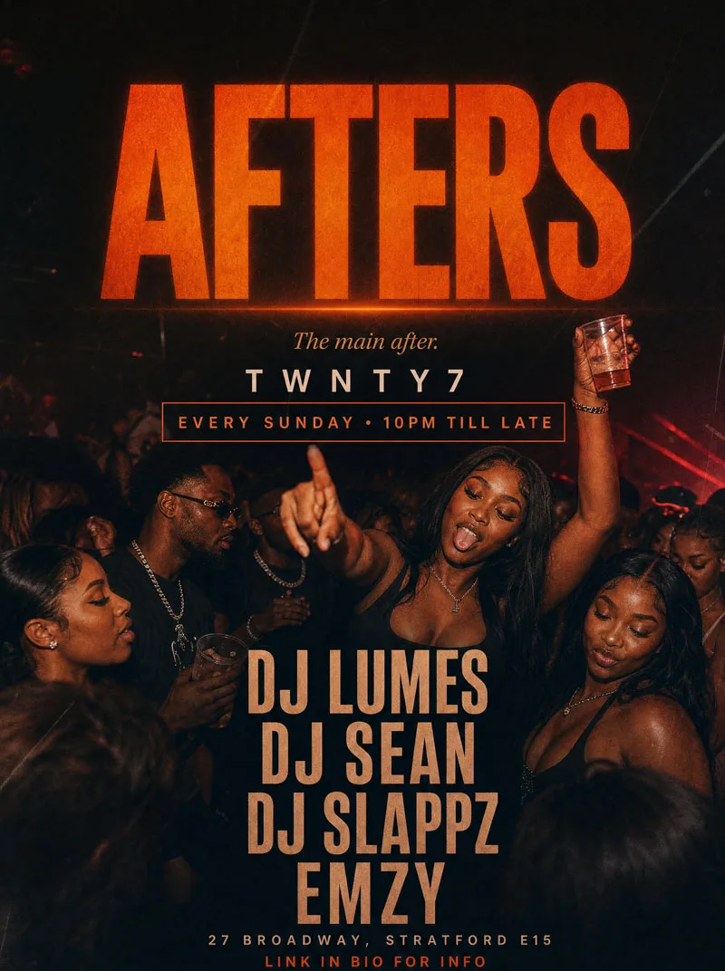 AFTERS at TWNTY7 — Sunday Afterparty in Stratford