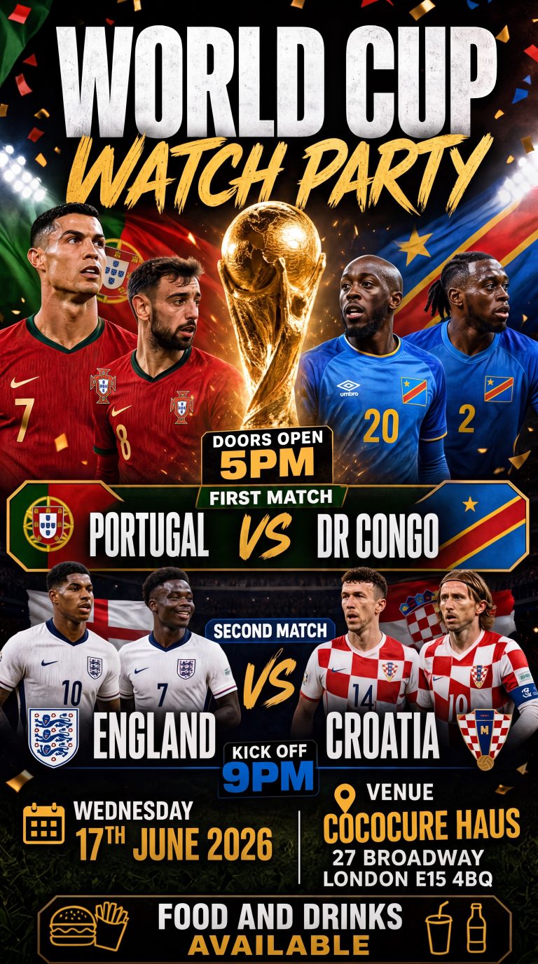 HAUS –  WORLD CUP – WATCH PARTY – PORTUGAL VS DR CONGO/ENGLAND VS CROATIA