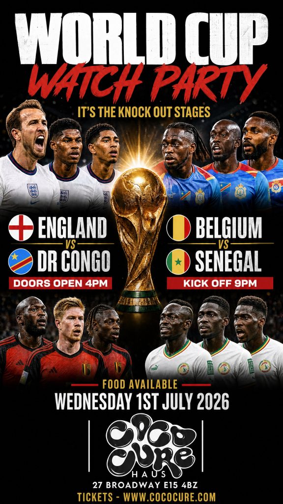 HAUS –  WORLDCUP – WATCH PARTY – ENGLAND VS DR CONGO/BELGIUM VS SENEGAL