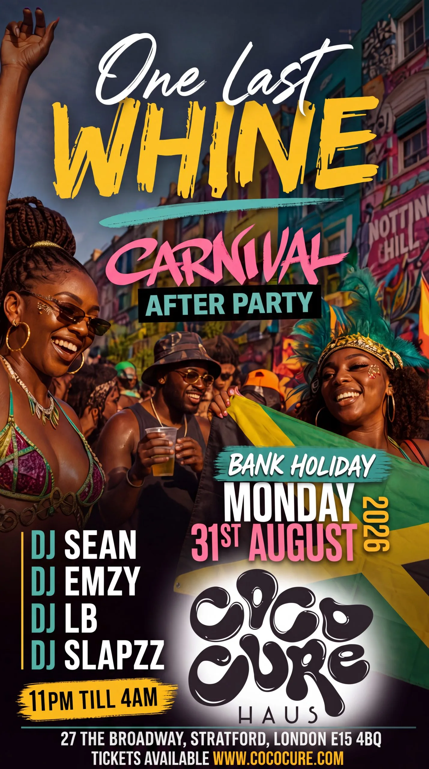 One Last Whine – Bank Holiday Carnival After Party at Haus DJ Sean, Emzy, Slapzz, Lb