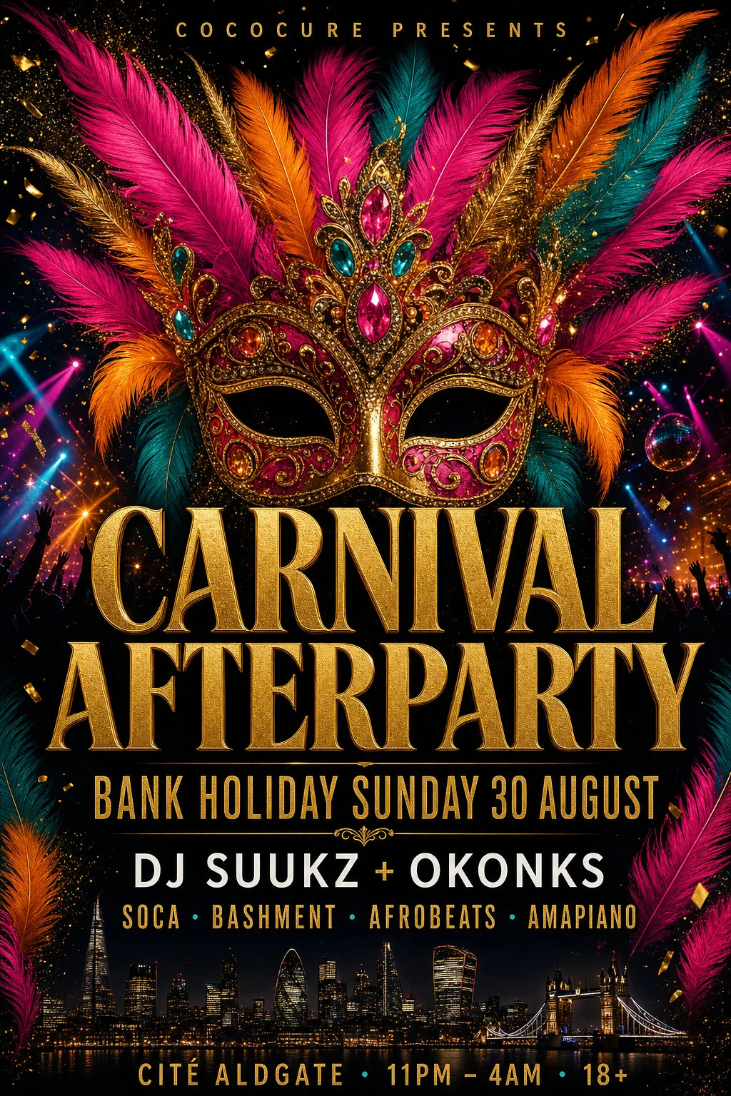 CARNIVAL AFTERPARTY — Bank Holiday Sunday